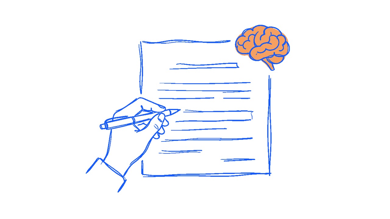 A quote document with a small AI brain icon hovering above and a human hand reviewing it with a pen, the human-in-the-loop pattern that makes AI quoting actually work