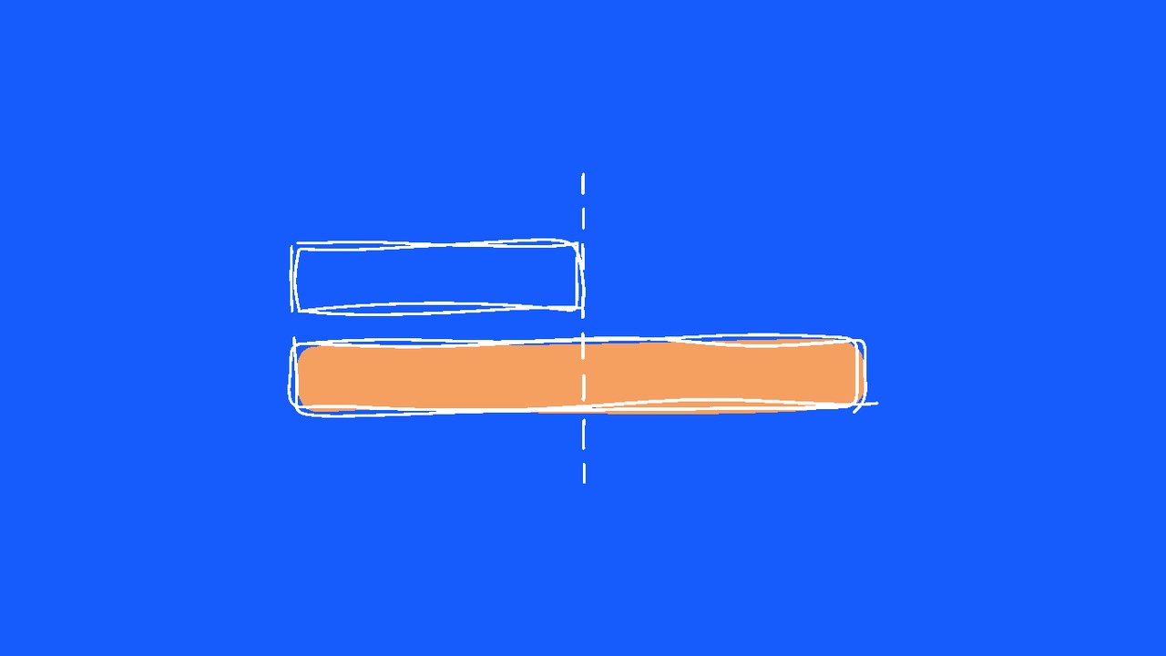 A Gantt chart on a wall with two parallel rows of bars showing planned versus actual, the lower row extending past the planned end